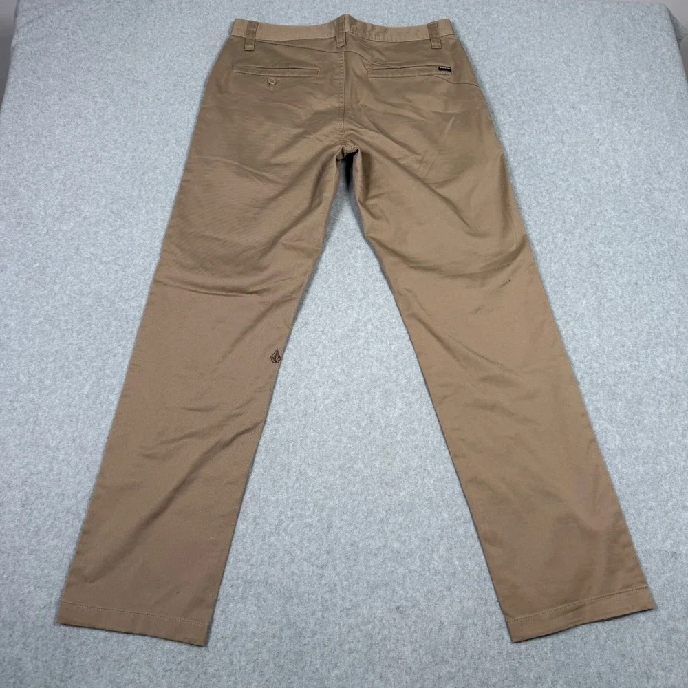 Volcom Frickin Modern Stretch Chino Pants Mens 31x32 Khaki Tan Straight Leg